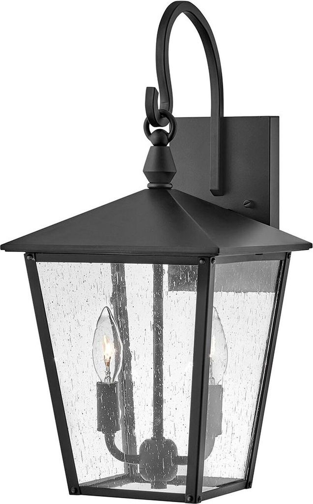Außenlampe Wand Aluminium Glas IP44 H: 47,9 cm Schwarz 2-flammig Rustikal