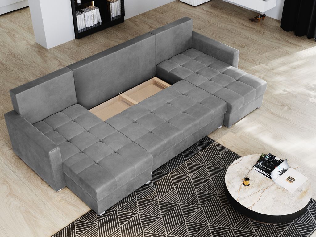 Masseno Ecksofa NAKO mit Schlaffunktion U-Form, Sofa mit Produktbild 4