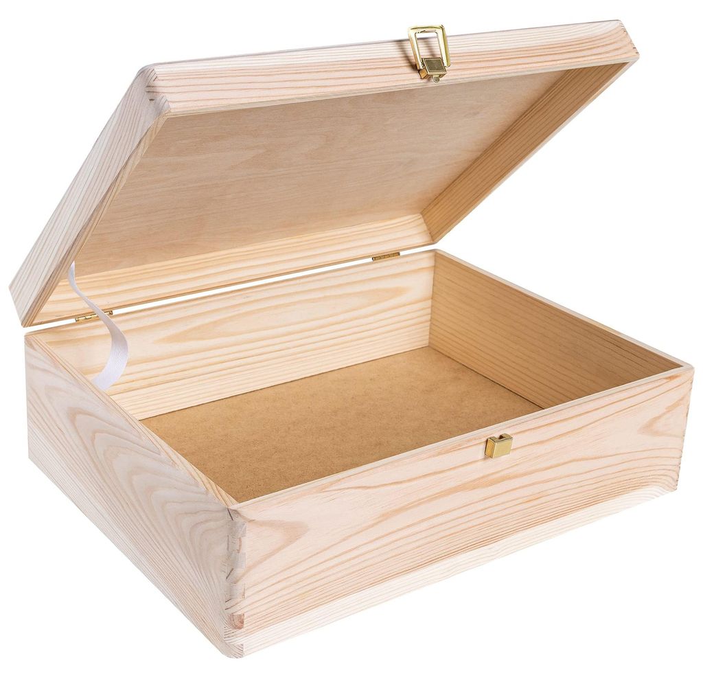 Creative Deco XL Grote Decoratieve Houten Opbergdoos, 40 x Productafbeelding 
