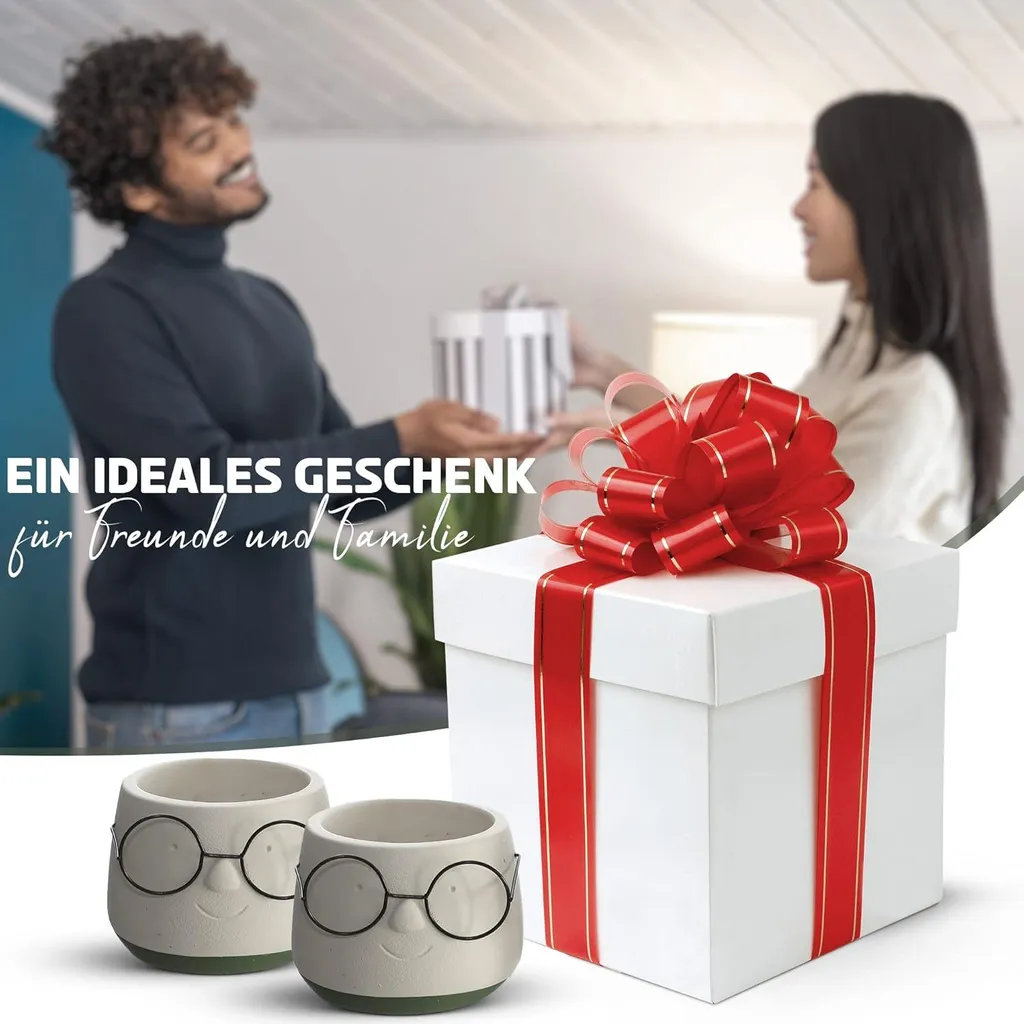 Set de 2 pots de fleurs en céramique décoratifs de 6,5 cm pour intérieur