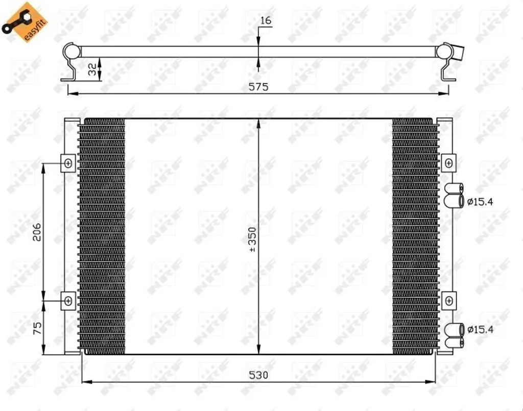 Condenseur Clim PT Cruiser NRF 35384 en Aluminium Durable OE 5017405