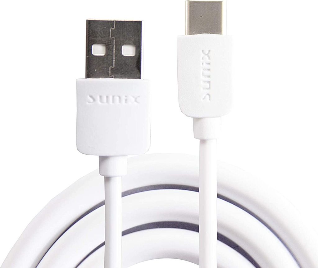 Sunix USB Typ-C 3A Datenkabel Ladekabel Smartphone Fast Charge Snyc Schnellladekabel kompatibel mit Samsung,Nokia,Huawei weiß
