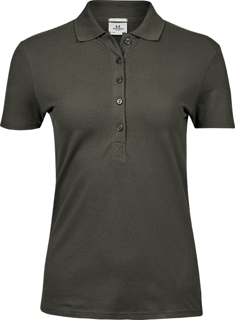 Tee Jays Damen Luxury Stretch Polo-Shirt, Kurzarm BC3307 (S) (Tiefgrün)