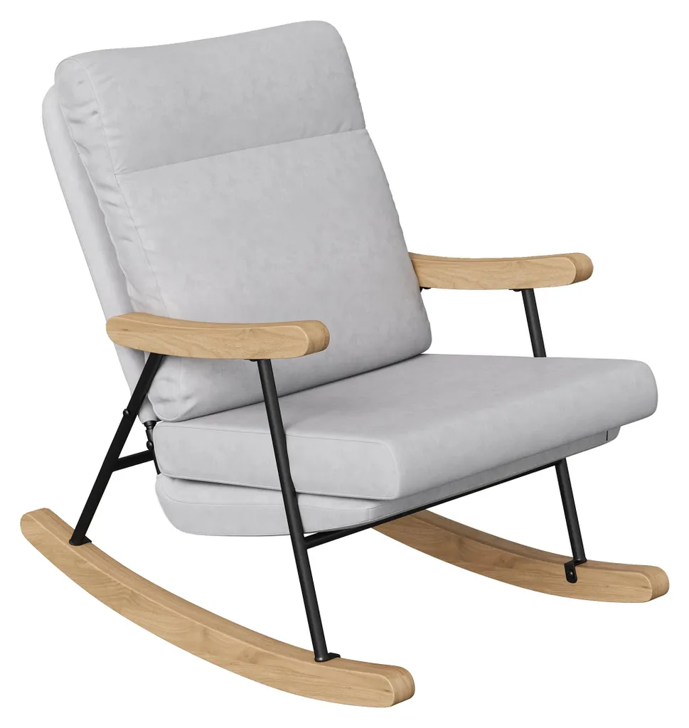 Rocking chair moderne avec repose-pieds réglable - Série Scandinave