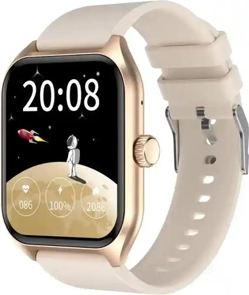 Montre connectée autonomie prolongée ZenithX Beige écran 1.96"