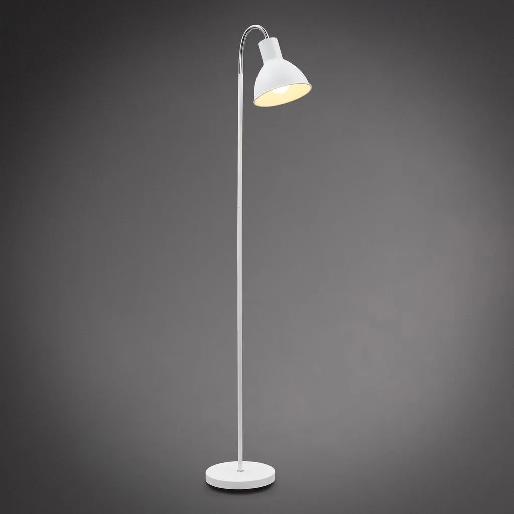 Lampe à pied industrielle blanche pour bureau et coin lecture design