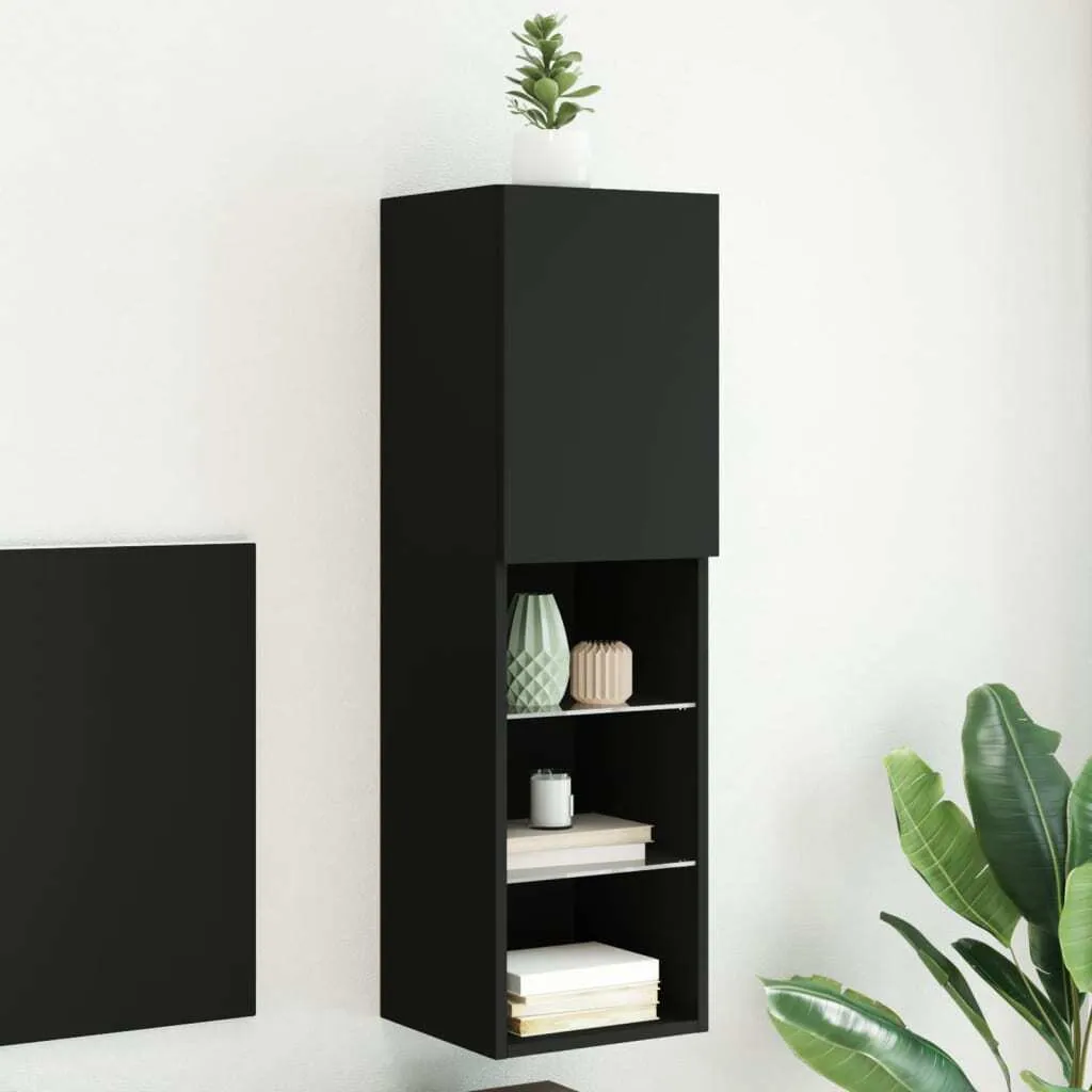 Maison Exclusive Meuble TV Noir avec Éclairage LED 102 cm Modèle Design