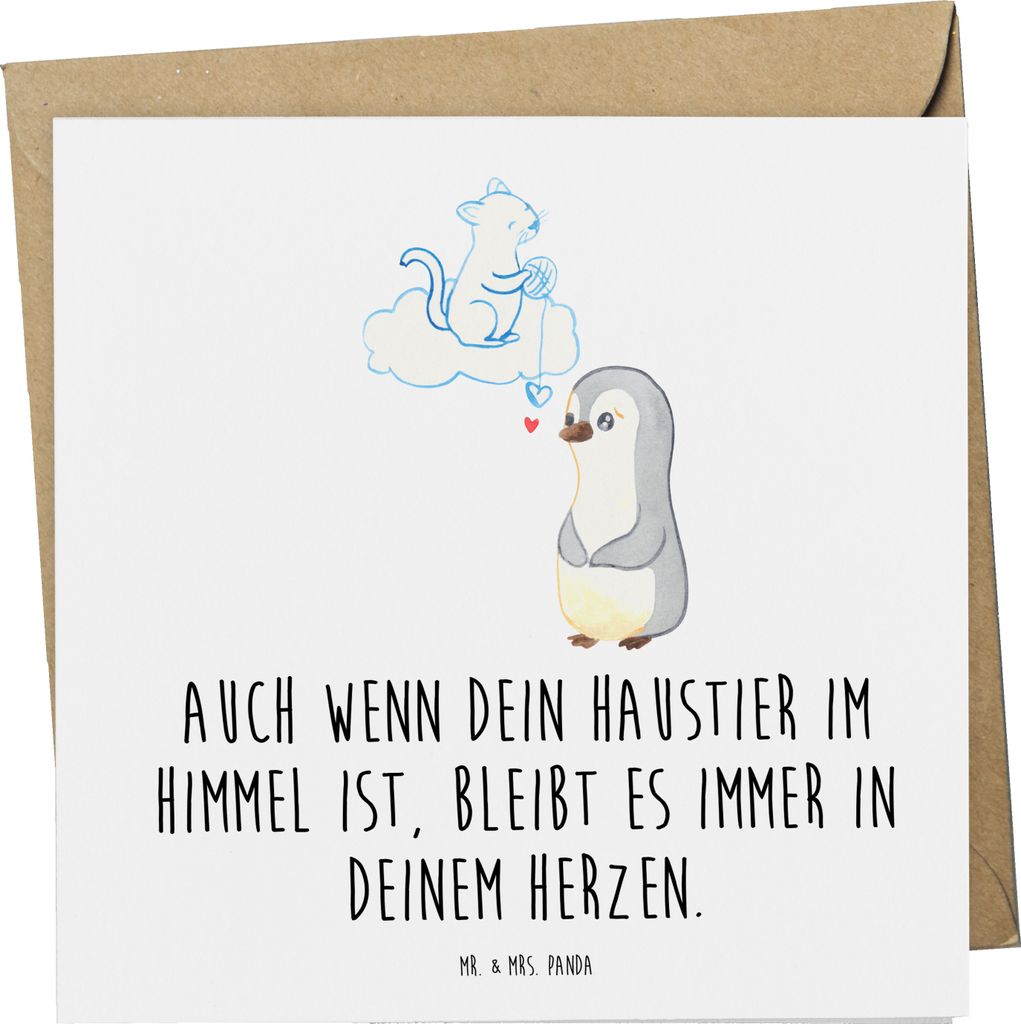 Mr. & Mrs. Panda Glückwunschkarte Trauerbewältigung Haustierverlust - Weiß - Geschenk, faltkarte, Klappkarte, anlasskarte, Trost, Trauer, doppel...