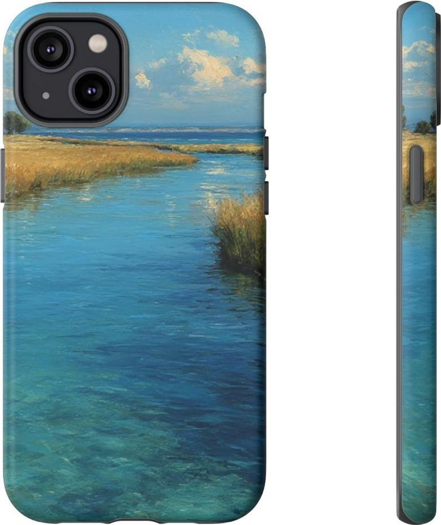 Blaue Lagune – Landschaftsmotiv mit mattem Design – Hülle Kompatibel mit iPhone 14 Plus