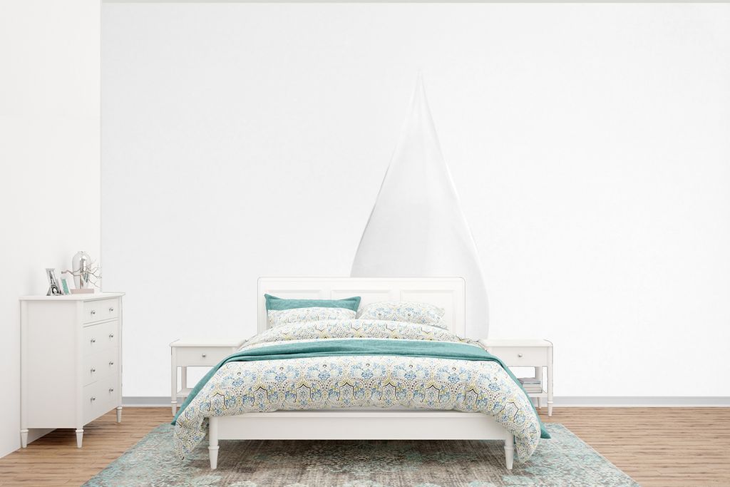 MuchoWow Fototapete für Wohnzimmer oder Schlafzimmer Wandtapete Vinyl Motivtapete Ein fallender Wassertropfen - schwarz und weiß - 295x220 cm -...