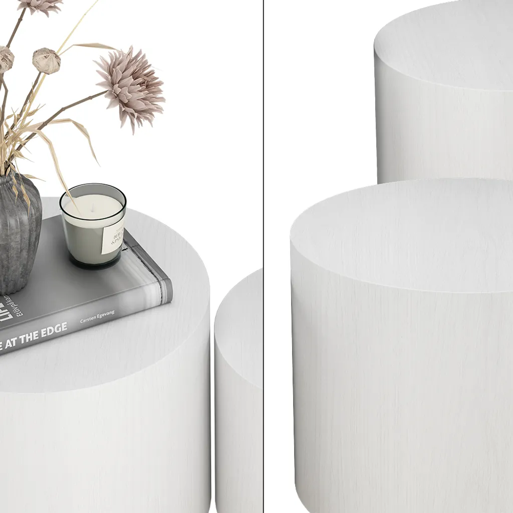 Vicco Giva Blanc Model 51639 - Ensemble de tables basses 48x48cm