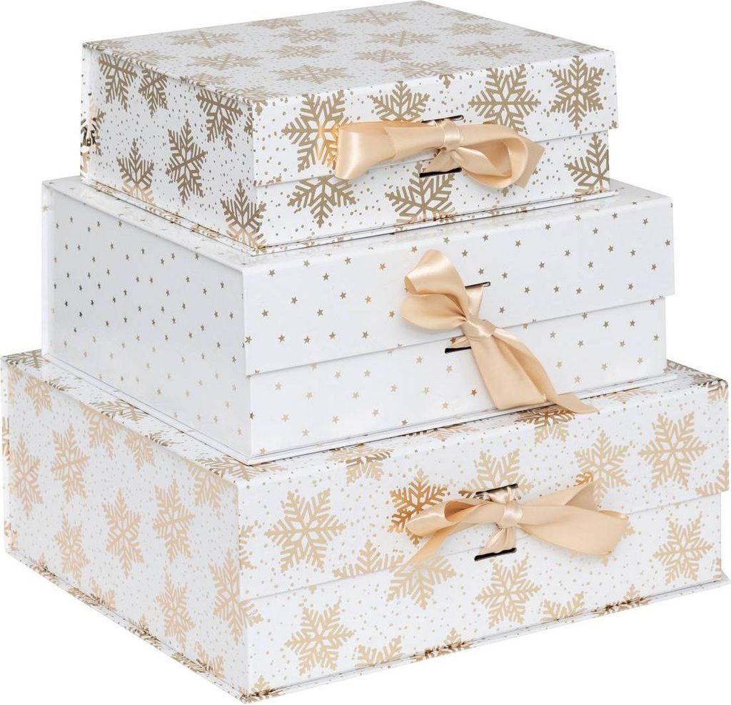 Kdo schachtel flocken sterne gold x3 - Feeric Lights & Christmas