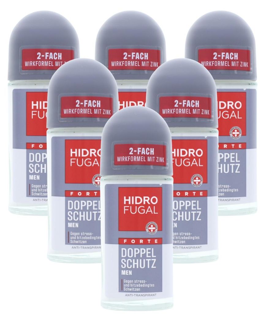 6 x Hidrofugal Men Forte Deo Roll On Anti Transpirant je 50ml