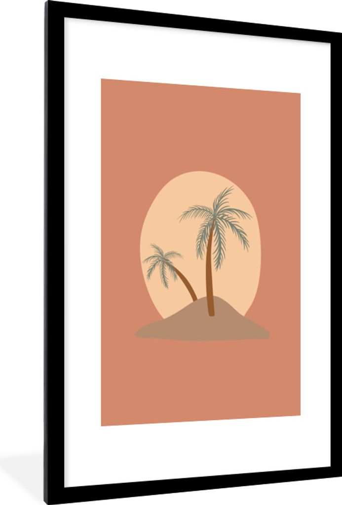 MuchoWow® MuchoWow® Gerahmtes Poster Palme - Pastell - Rot Produktbild 