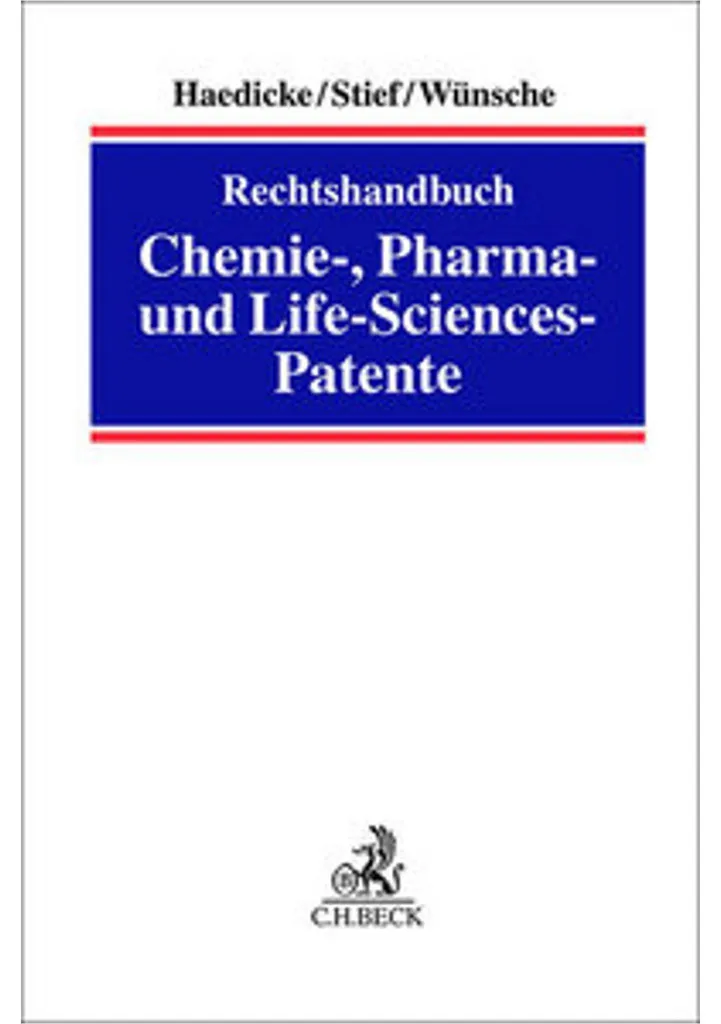 Brevets Chimie et Life Sciences : Manuel Juridique Allemand de Référence