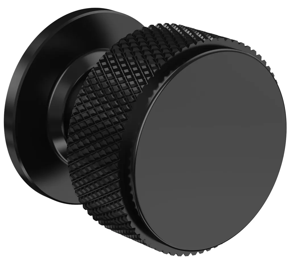 Lot de 10 boutons de meuble noir mat rainurés pour armoire et cuisine