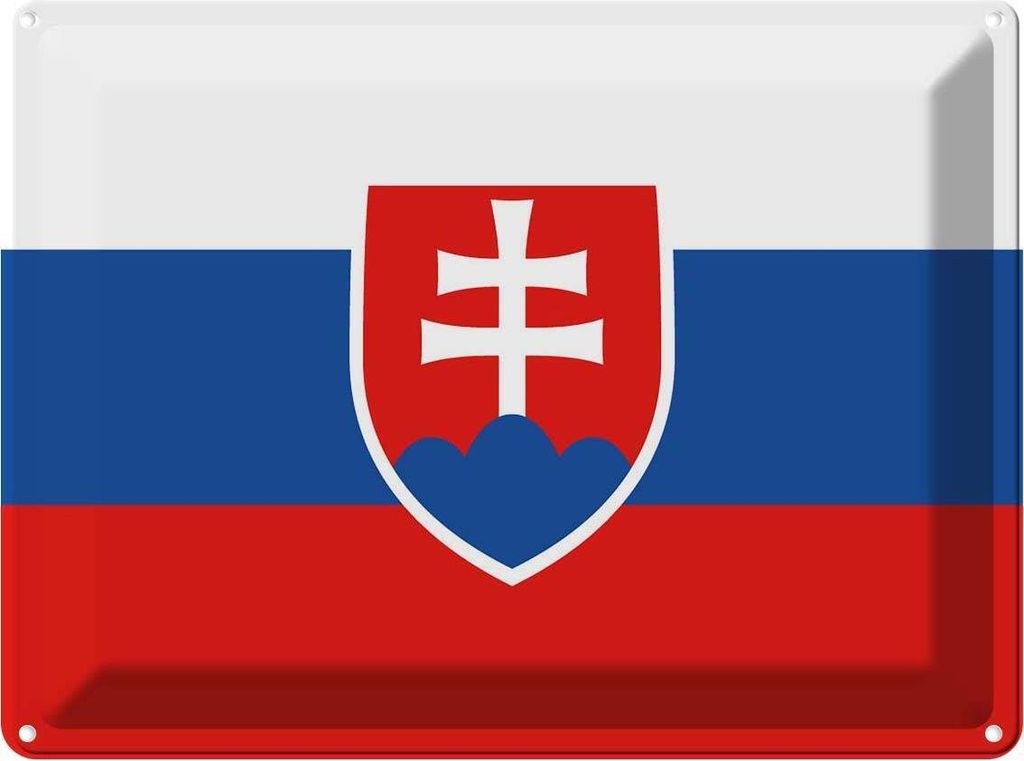 vianmo Blechschild 30x40 cm Slowakei Slovakia Flagge Fahne Wappen