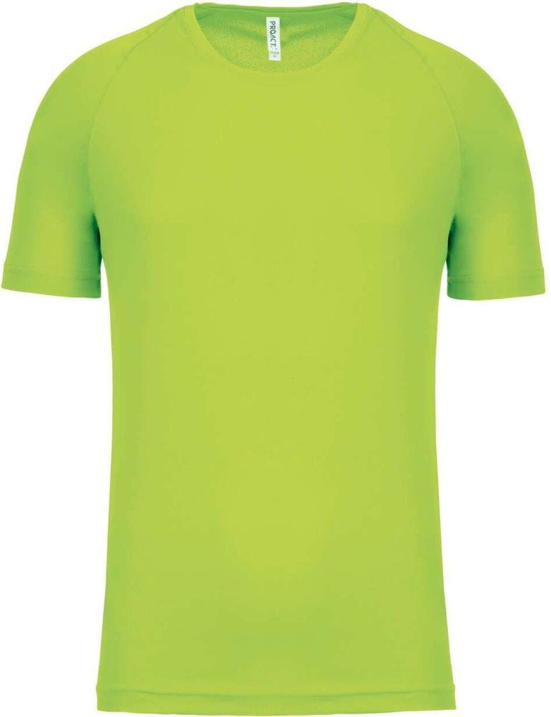 Proact Herren Sport T-Shirt Kurzarm Rundhals Slim Fit Basic Shirt, Größe:XS, Farbe:Lime