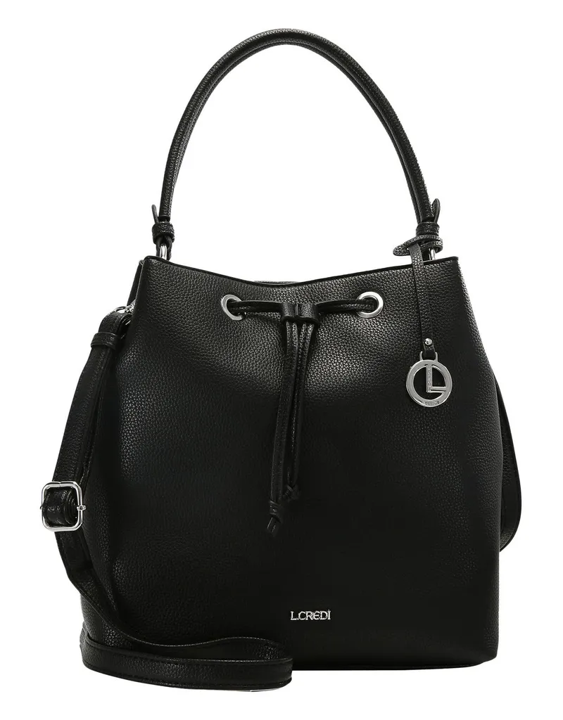 L.CREDI Ebony : Sac à épaule bandoulière noir style Hobo chic et logeable