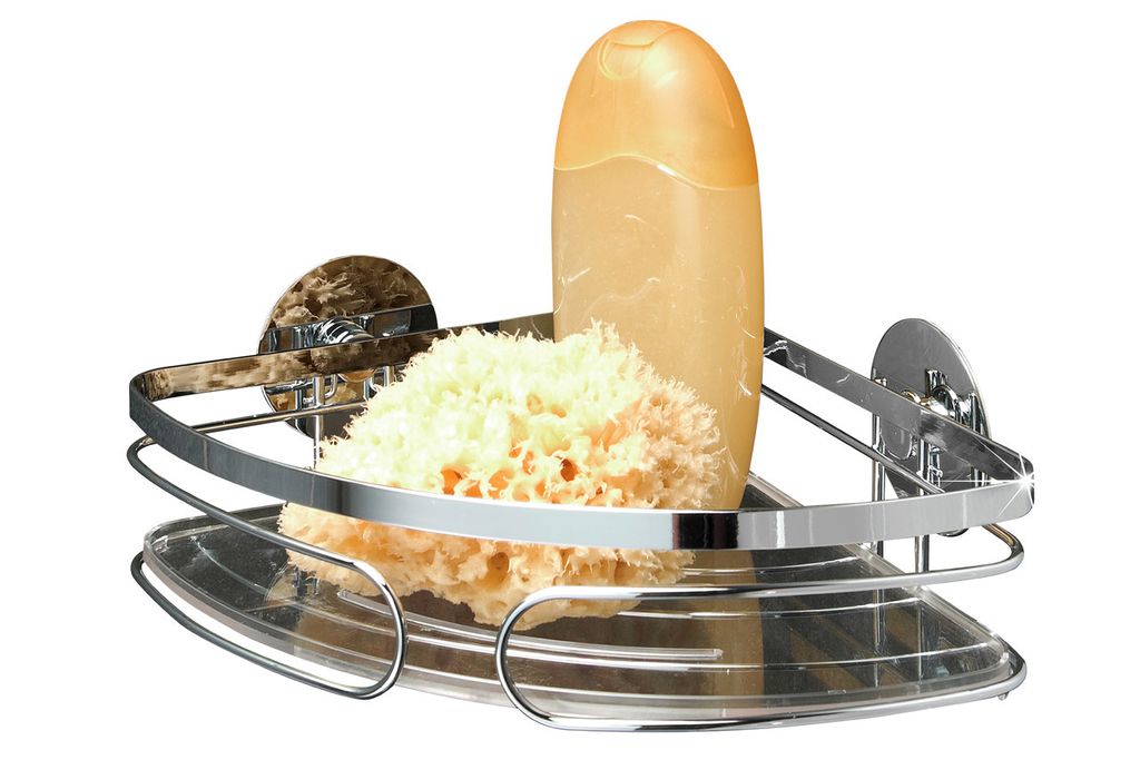 WENKO Eck Ablage Dusch Korb Halter Badezimmer Edelstahl TurboFIX ohne bohren