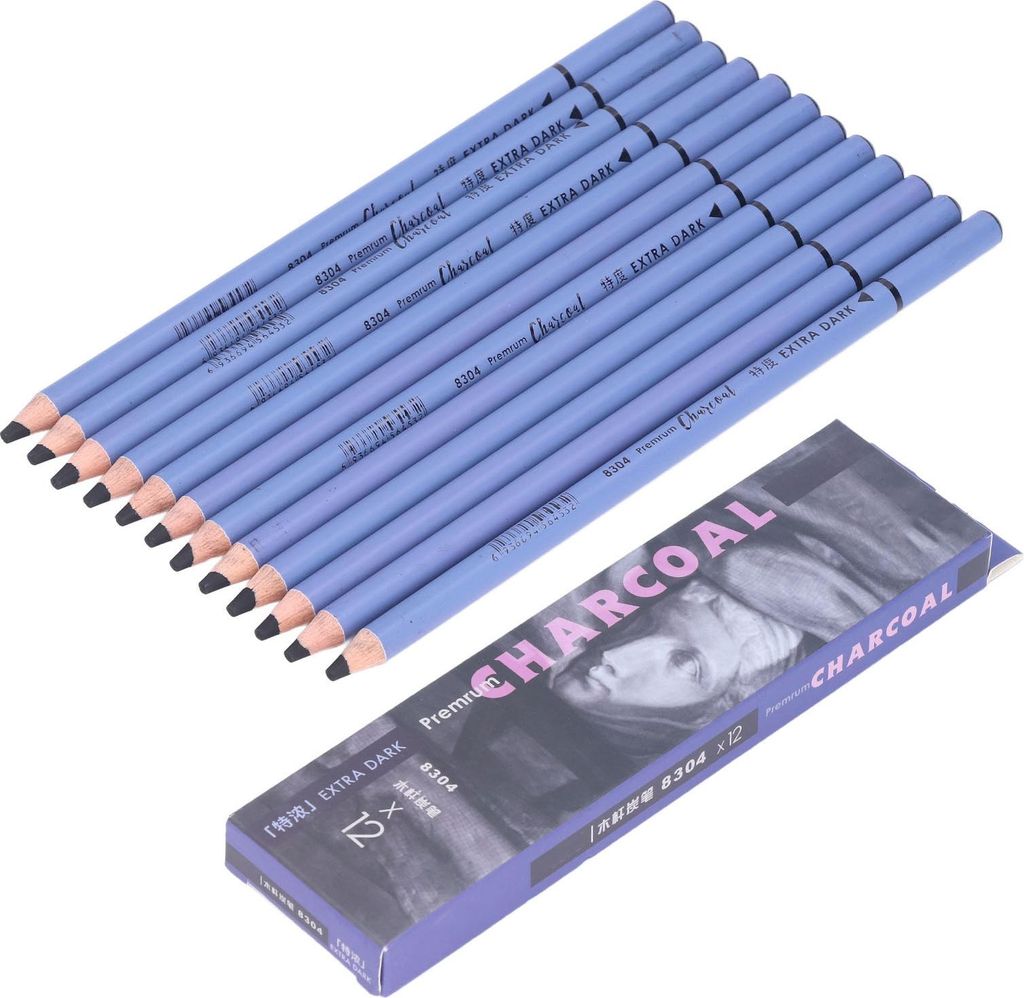 Kohleschwarze Skizzenmalerei, extra weiche Bleistifte, Zeichenkunst-Set, Weihnachtsgeschenk