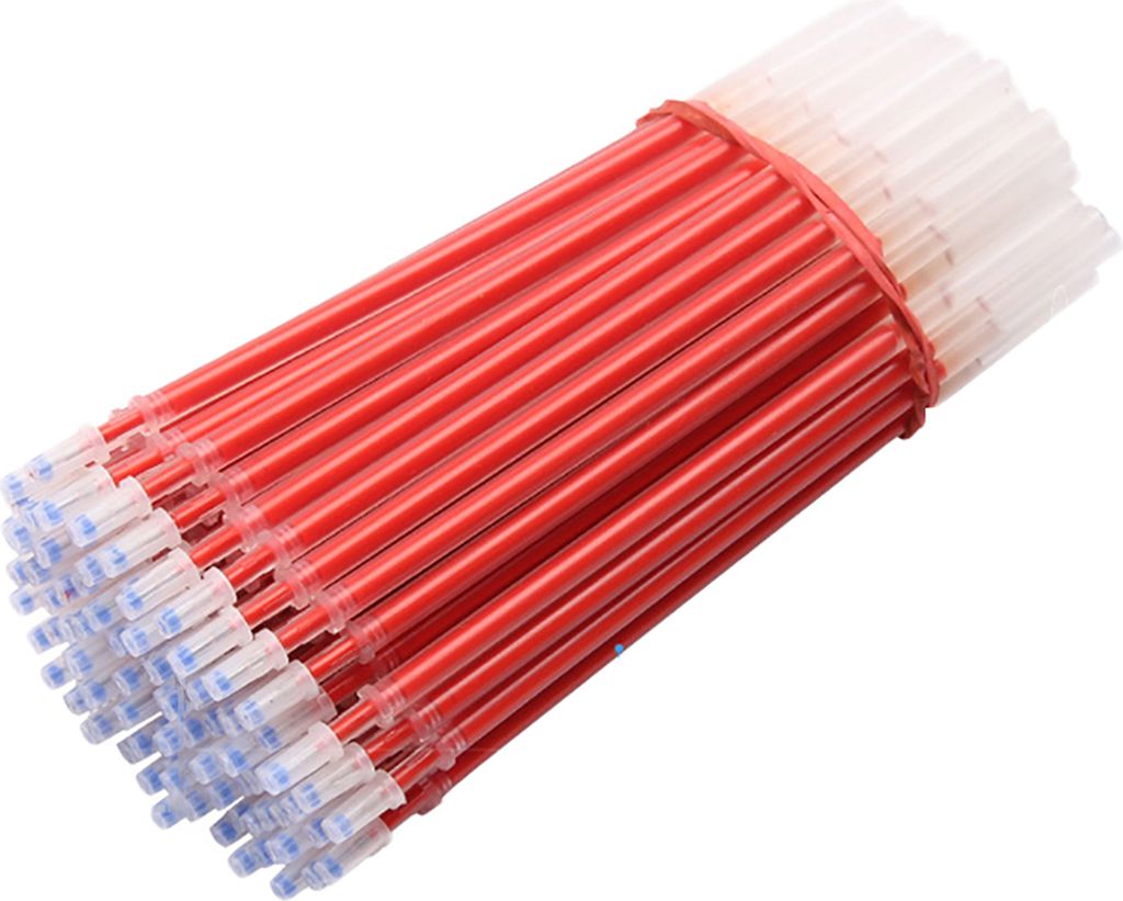100pcs 0,5 mm schwarz blau rotes Gel stift nachfüllte Schreibbüro Briefpapier-Rot