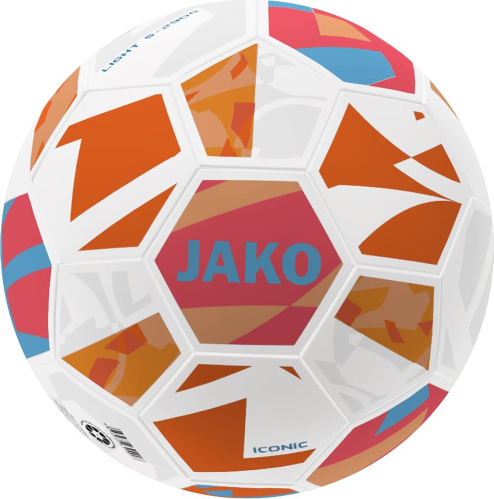 JAKO Unisex Lightball Iconic, Farbe:weiß/coral/lightorange, 290g, Größe:4