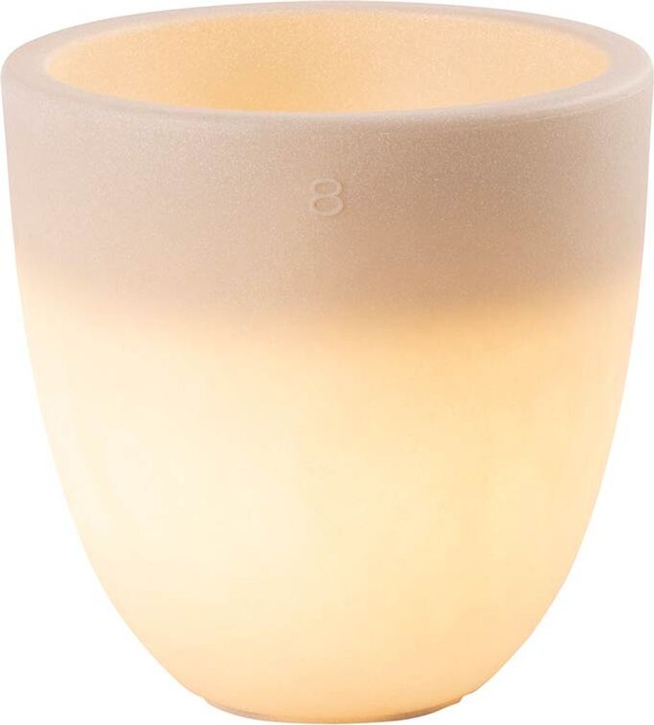 LED Blumentopf Shining Curvy Pot S (Sand) ? x H: 39x39cm