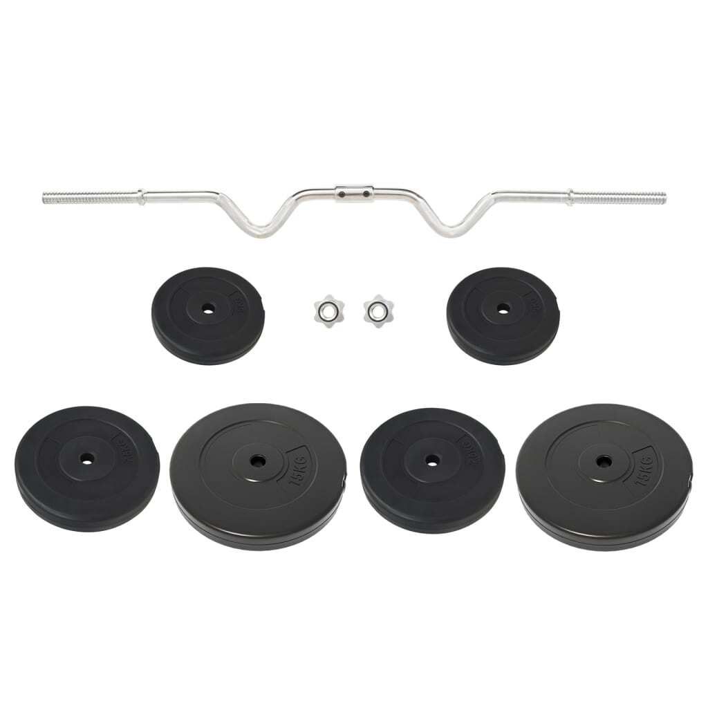 vidaXL Barra per curl con pesi 60 kg Immagine del prodotto 