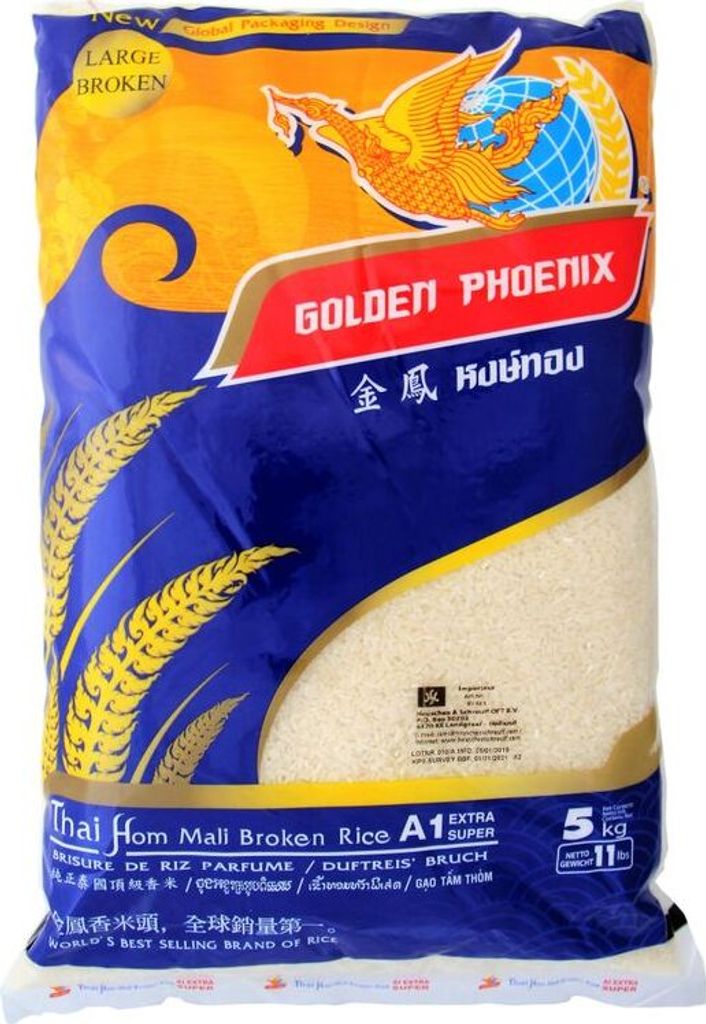 [ 5kg ] GOLDEN PHOENIX Thai Duftreis Bruch A1 EXTRA SUPER / Produktbild 