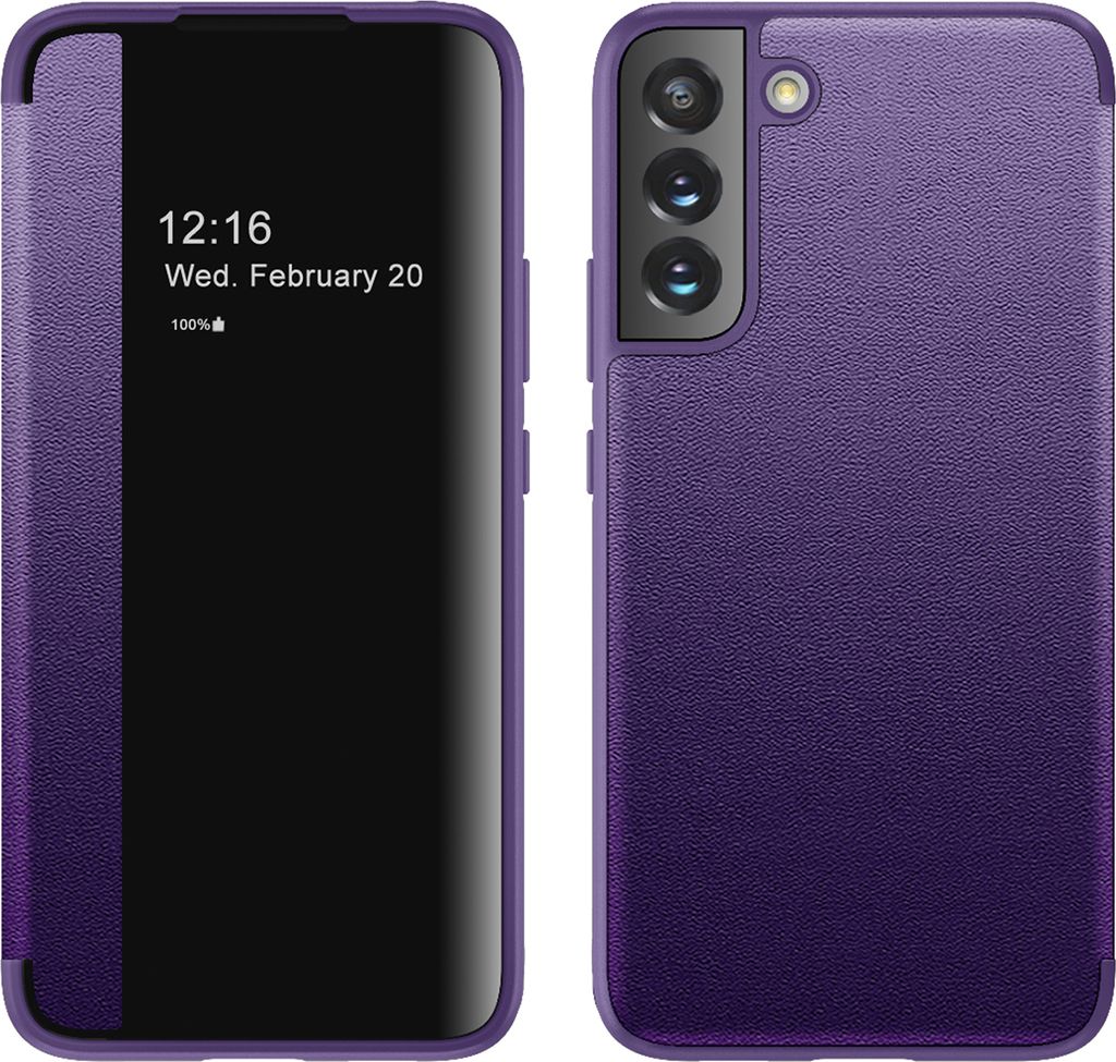 Galaxy S22 5G Hülle, Schlank Kunstleder Klapp Ledertasche Schutzhülle für Samsung Galaxy S22 5G Lila