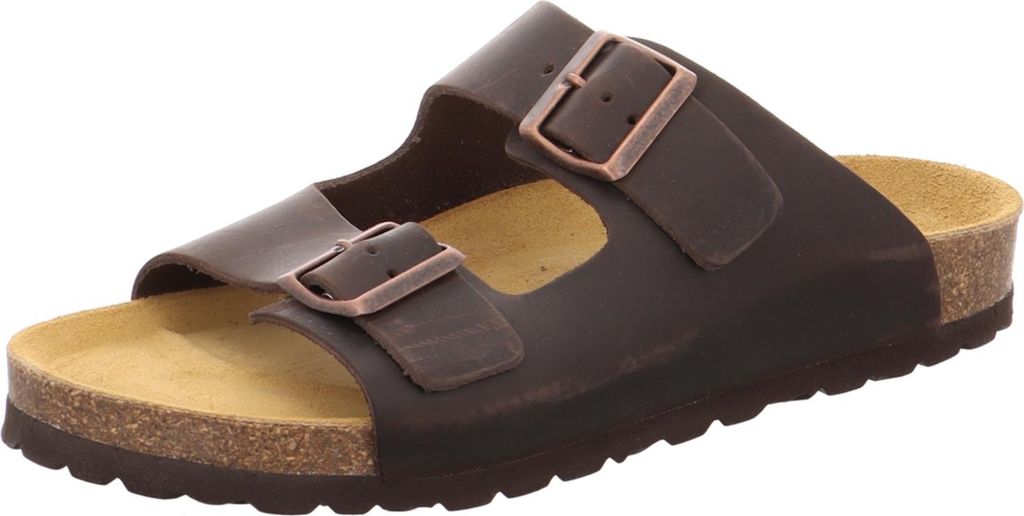 Natural Sense Herren Hausschuhe Pantolette Sandale Leder Braun 1152527 , Schuhgröße:46 EU