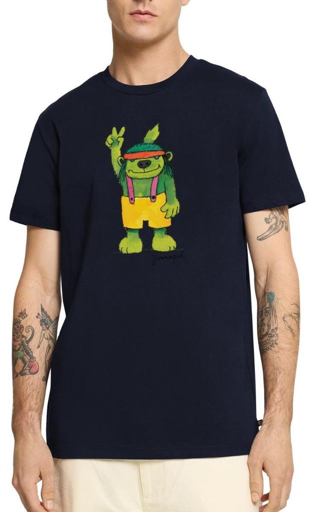 Spreadshirt Janosch Emil der Grünbar Peace Männer Premium T-Shirt, L, Navy