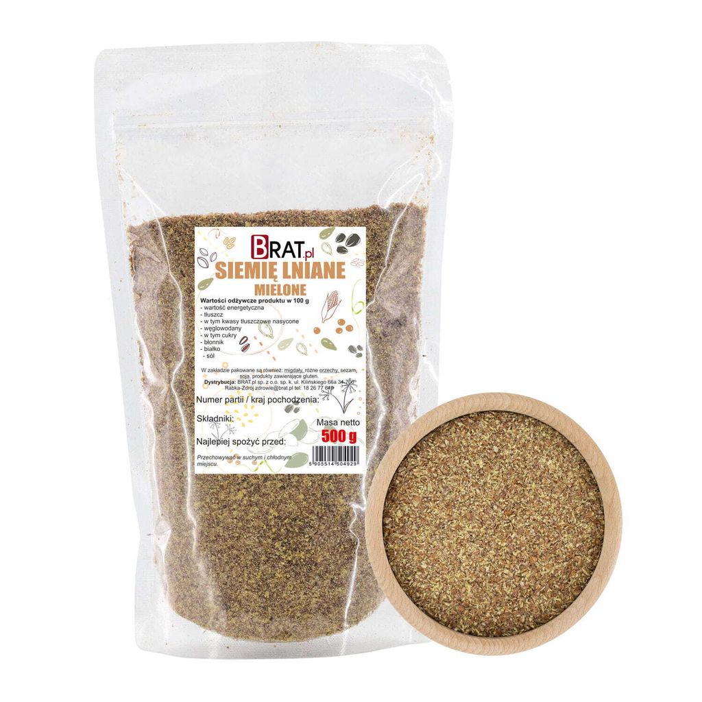 Siemię lniane mielone 500g Brat.pl Zdjęcie produktu 