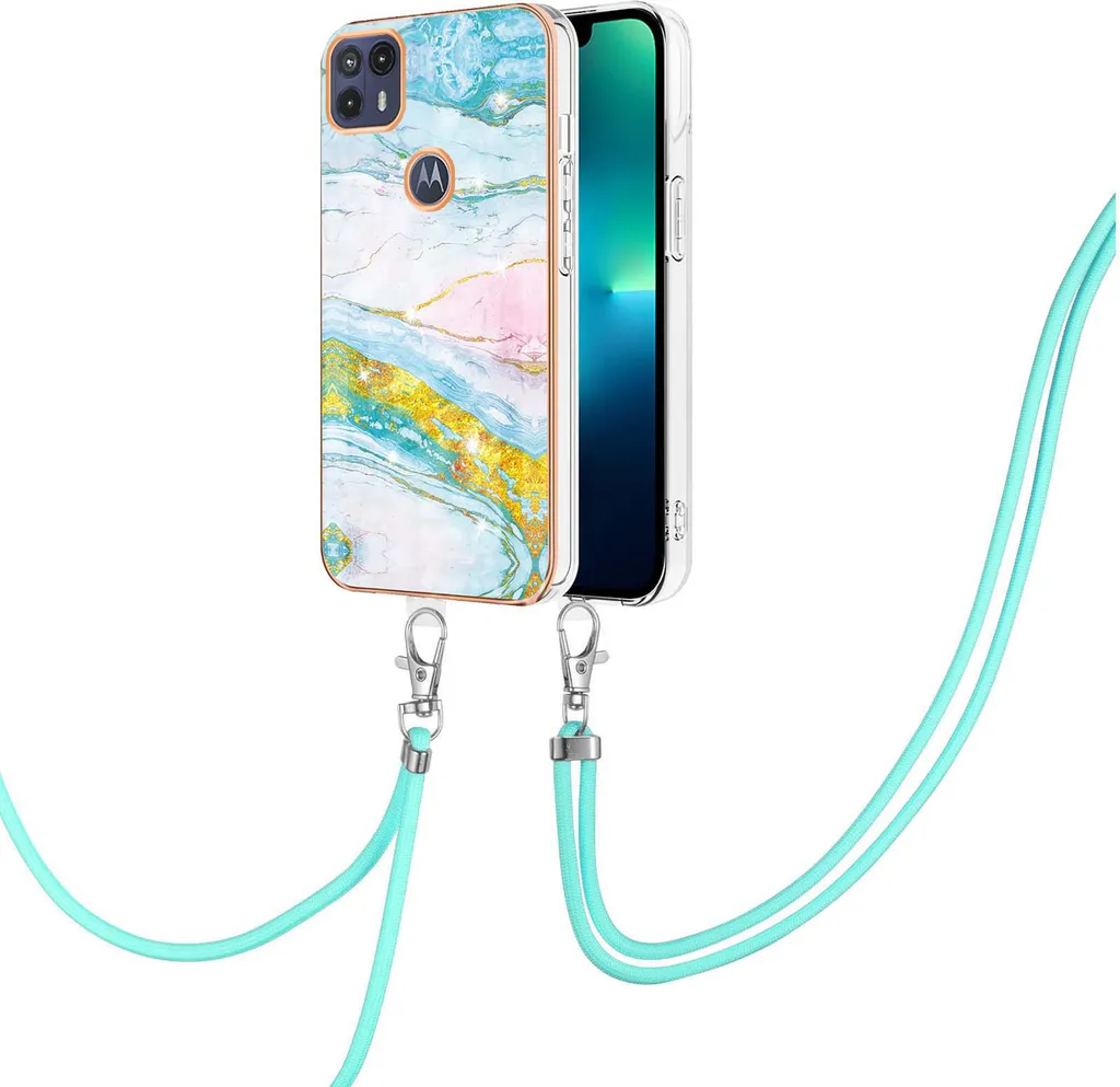 Cover Moto G50 5G con Laccio Turchese - Look Trendy e Sicuro