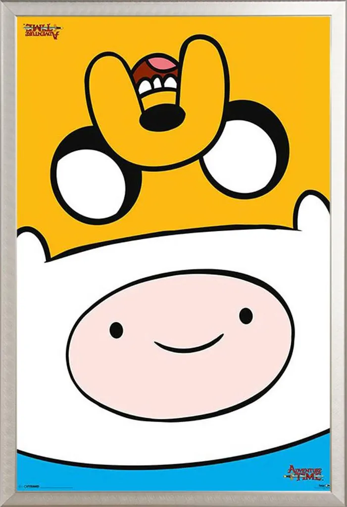 Poster Adventure Time Flip con Cornice Shinsuke Maxi Alluminio Argento