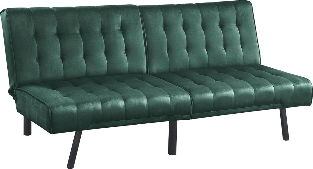 ATLANTIC home collection Sofa mit Relax- und Schlaffunktion PIERRE, Samtvelours 180 x 86 x 81 cm, Farbe:Grün