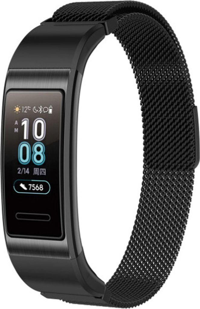 Strap-it Huawei Band 3 / 4 Pro Milanese Metall Armband (Schwarz)