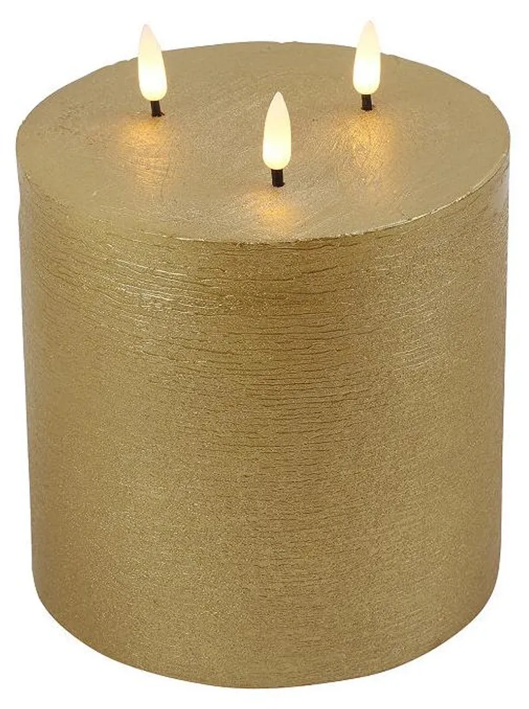 Bougie LED dorée Countryfield idéale pour ambiance de fête et Noël