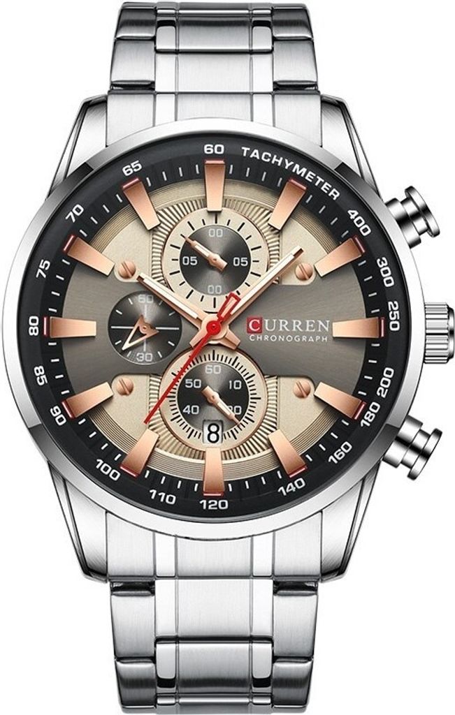 CURREN Nash Herrenuhr - Elegante Silberne Armbanduhr für Business & Freizeit KP14254