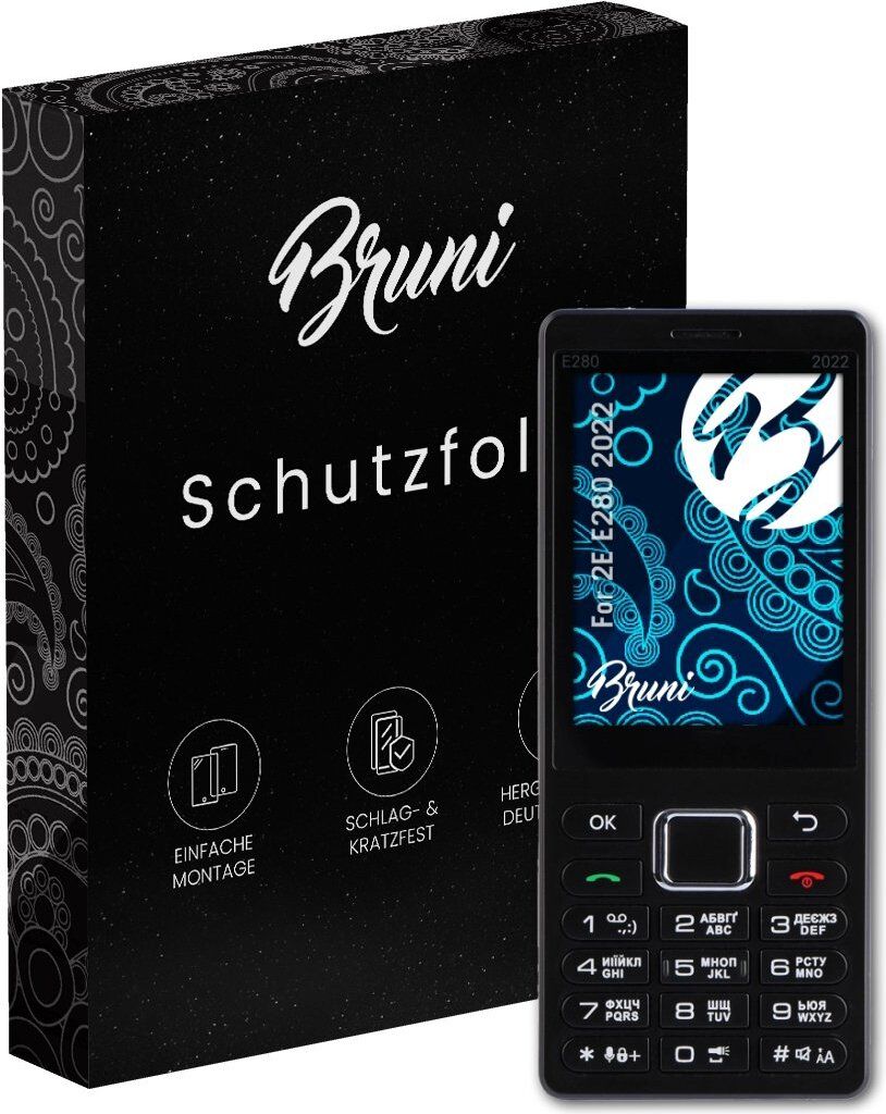 Bruni Basics-Clear 2x Schutzfolie kompatibel mit 2E E280 (2022) Folie
