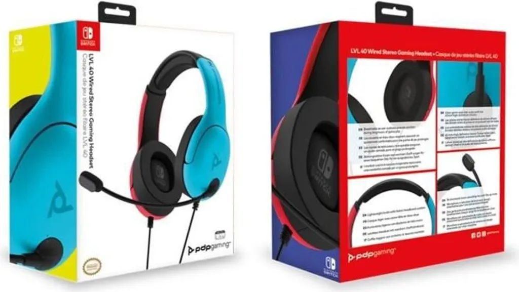 Casque Stéréo LVL40 PDP 500-162-EU-BLRD pour Nintendo Switch Bleu et Rouge - 15