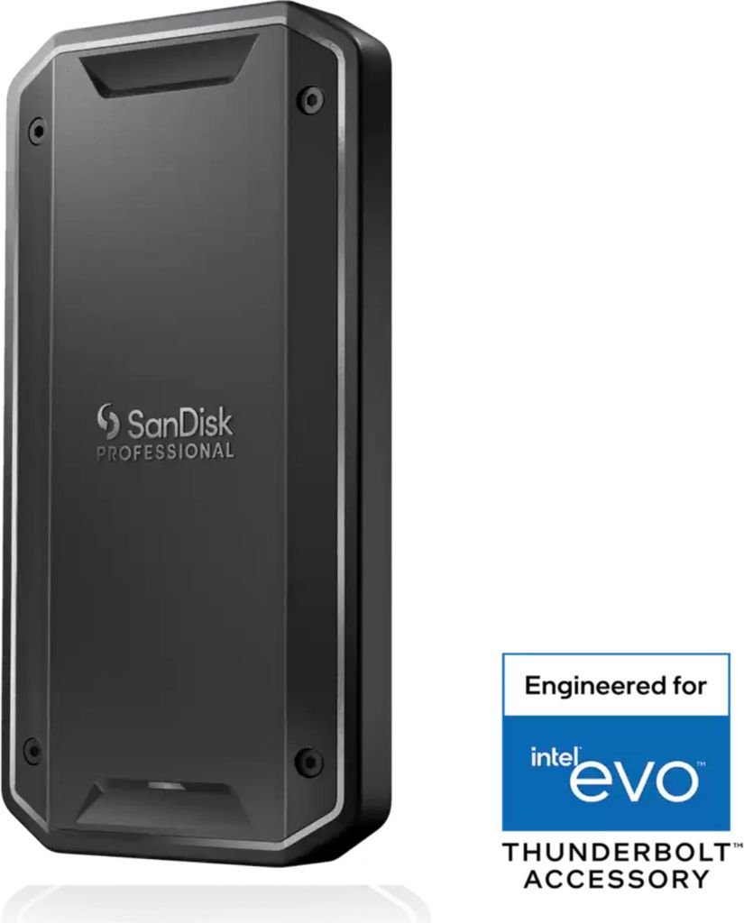 SanDisk Professional PRO-G40 - SSD - 1 TB - extern (tragbar) - USB 3.2 Gen 2 / Thunderbolt 3 (USB-C Steckverbinder) - Schwarz