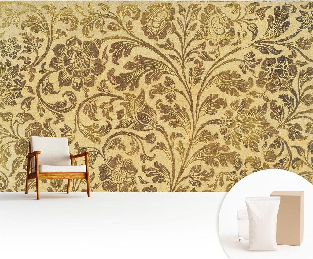 Fototapete - 416x254 cm - Tapete - Wandtapete - Wandbilder - Dekofolie - Tapete Folie - Wand - Dekoration - Wohnzimmer - Blumenmuster