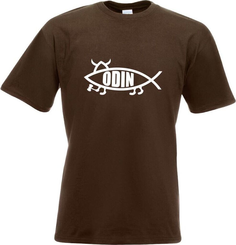 Kiwistar - T-Shirt - Chocolate - Odin Fisch Motiv Bedruckt Funshirt Design Print - mit Motiv Bedruckt - Funshirt Design - Sport - Freizeit - Herren...