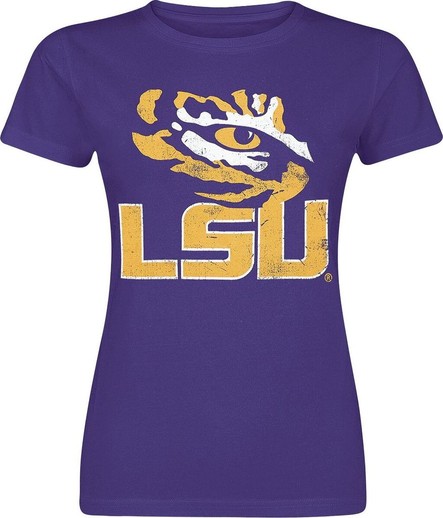 University T-Shirt Damen LSU lila Fan-Merch 100% Baumwolle S
