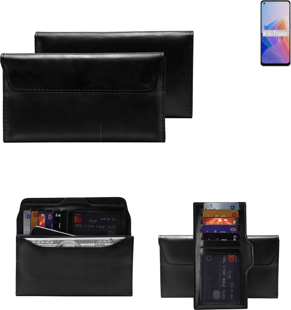K-S-Trade Handy Hülle kompatibel mit Oppo Reno7 Z 5G Schutz Hülle Tasche Schutz Case Handytasche Kunstleder schwarz, 1x