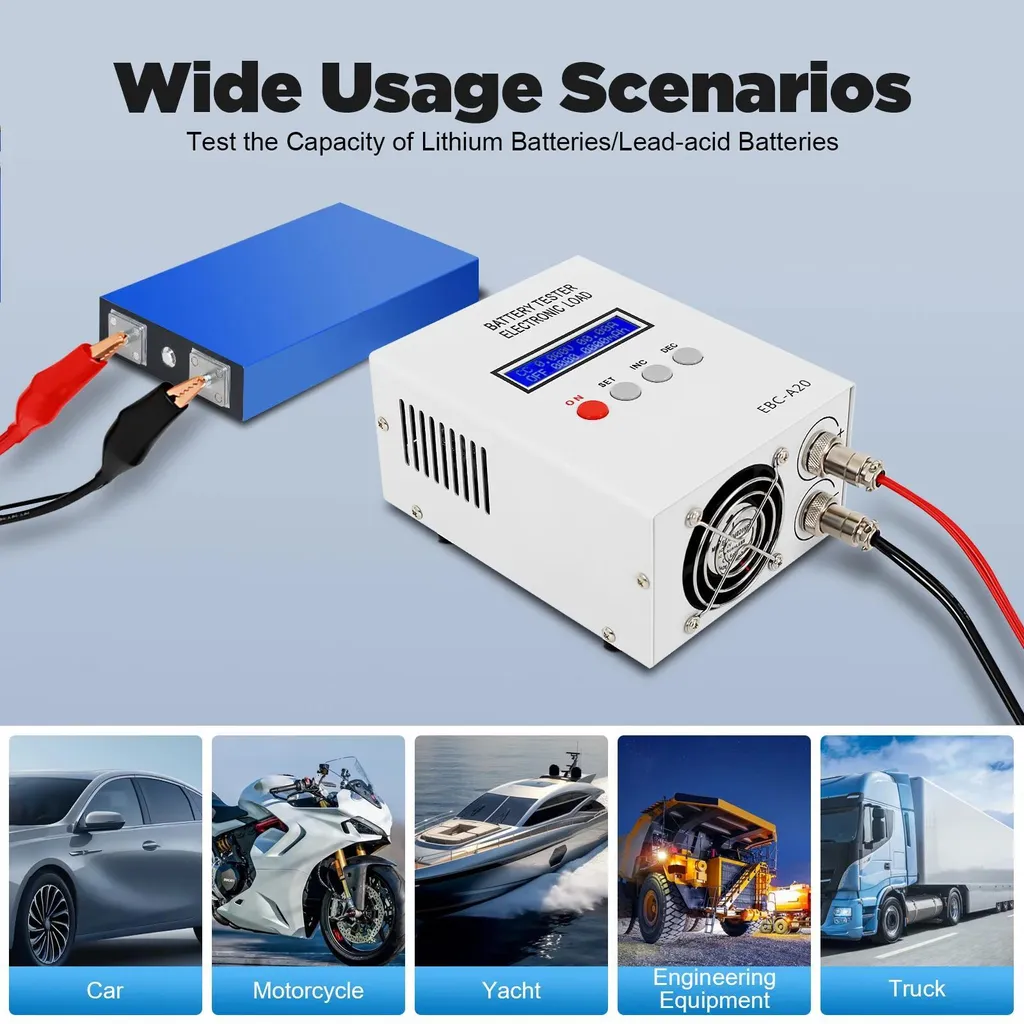 Charge Électronique 20A 85W EBC-A20 Mesure à 4 Fils pour Test de Batterie