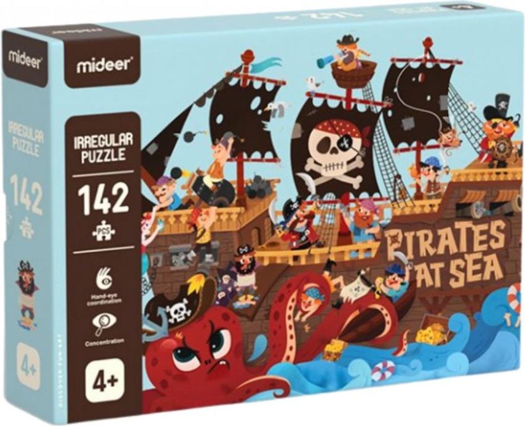 Mideer Kunstpuzzle – Piraten auf dem Meer - 142 Teile