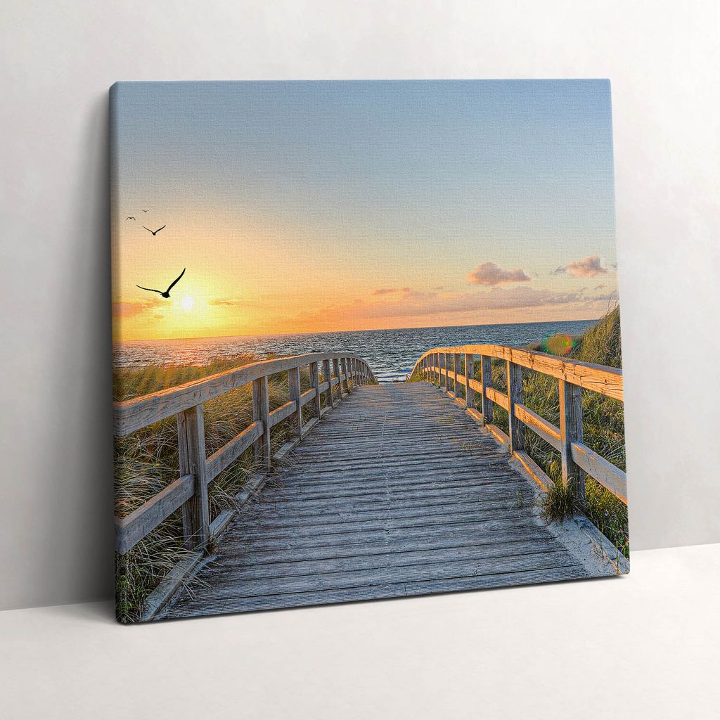 Beach holidays in Germany – Leinwandbild Wandbild – 60x60 cm – Leinwandbilder – Wandbilder – Schlafzimmer – Flur